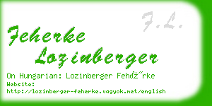 feherke lozinberger business card